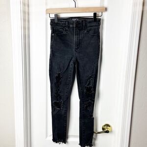 Abercrombie & Fitch‎ Simone High Rise Ankle DESTROYED Jeans Size 24/00s